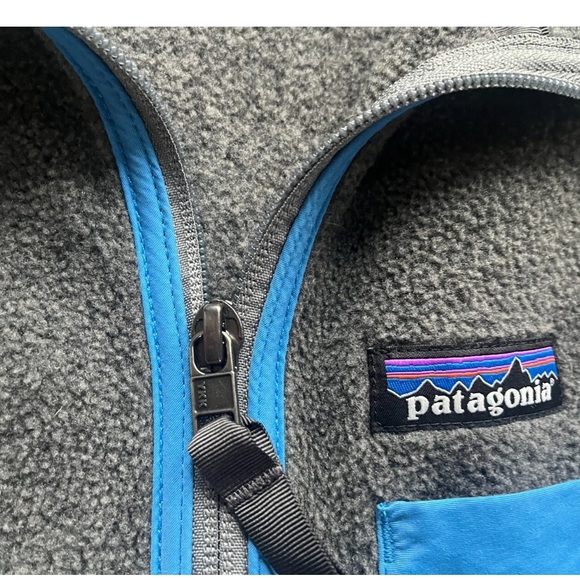 PATAGONIA SYNCHILLA FULL ZIP KARSTENS VEST GRAY BLUE MENS MEDIUM EXCELLENT - Picture 3 of 6